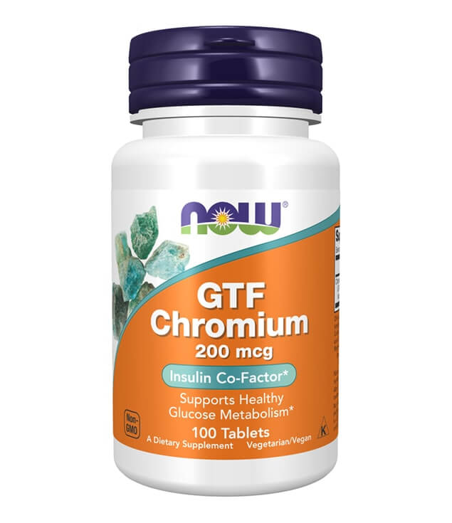 NOW FOODS | GTF CHROMIUM 200 MCG INSULIN CO-FACTOR TABLETS